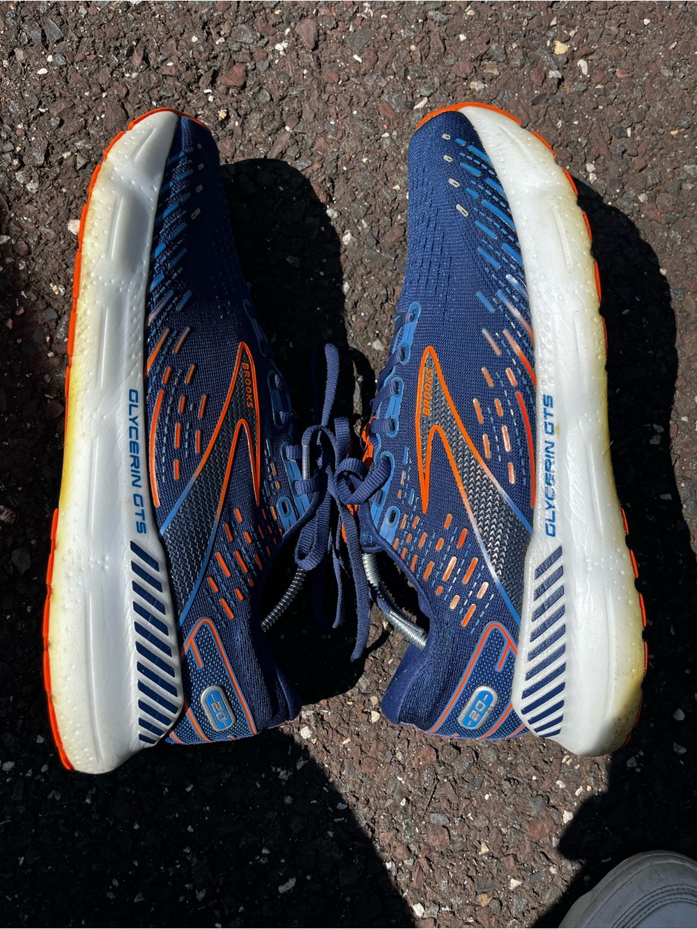 Brooks Men's Glycerin GTS Running Shoes - Navy & Orange - Picture 12 of 13